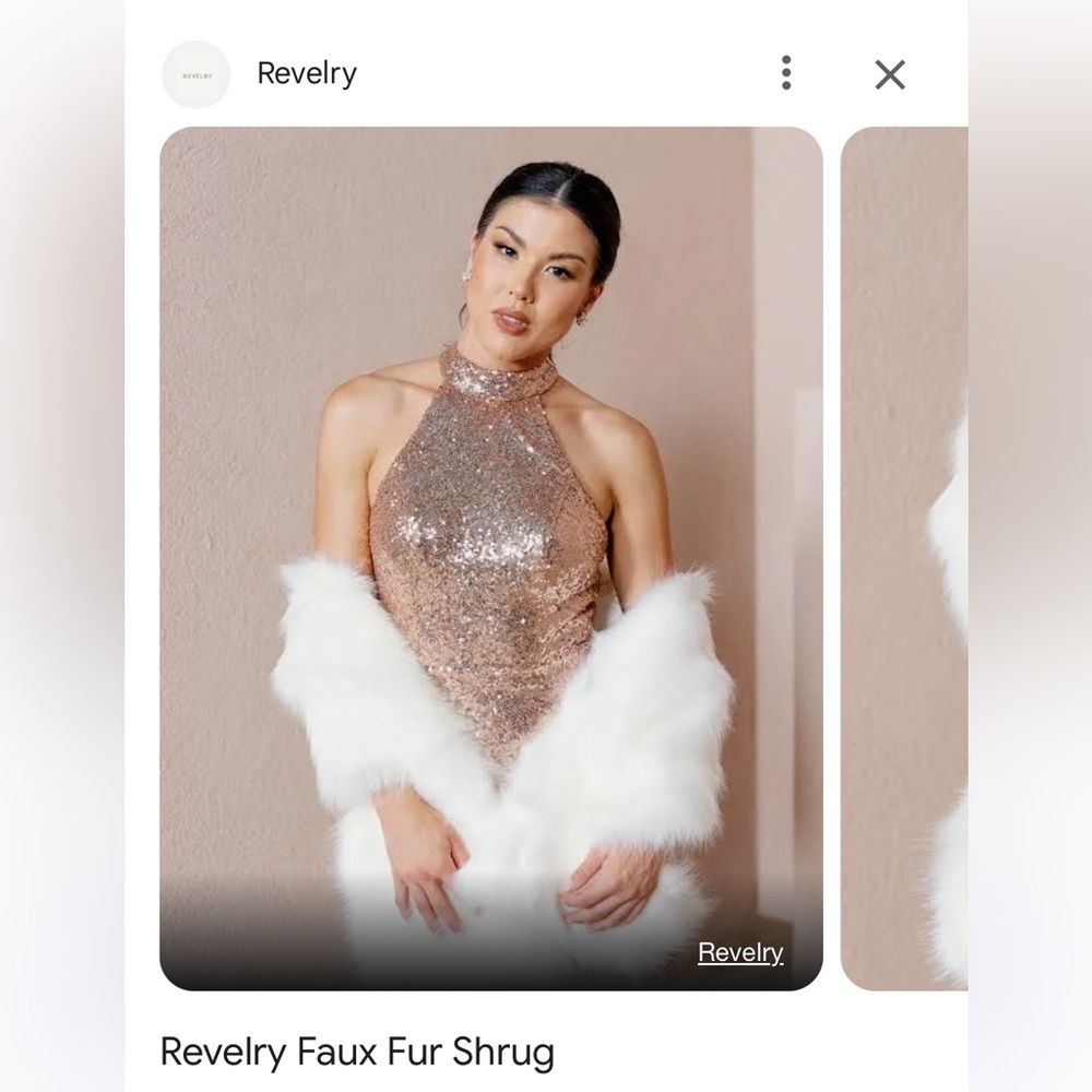 Revelry Fur White Shrug OS